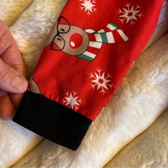 Christmas Reindeer print Hooded zip up pajama outfit - Picture 3 of 11